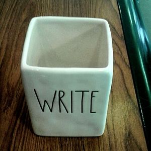 Rae Dunn Desk Organizer: WRITE pen holder